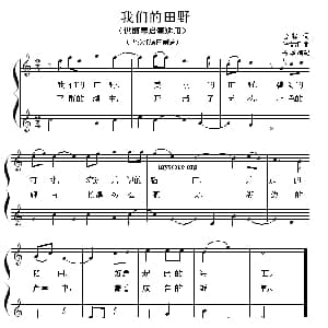 我们的田野 钢琴谱 管桦 张文刚 杨华