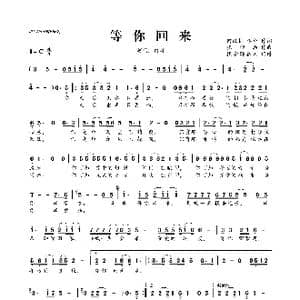 等你回来_歌曲简谱_词曲:何纪抗 李峰 张仰胜