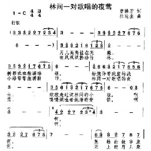 林间一对歌唱的夜莺_美声唱法乐谱_词曲:曾腾芳 杜达金