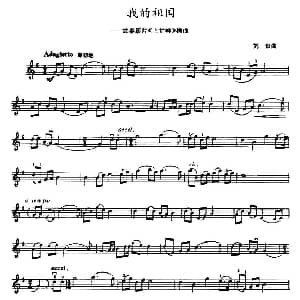 小提琴谱 | 我的祖国 刘炽