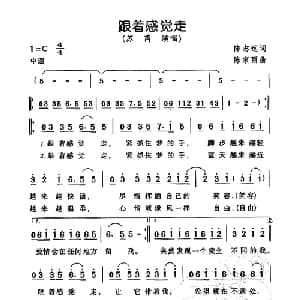 跟着感觉走_通俗唱法乐谱_词曲:陈志远 陈家丽