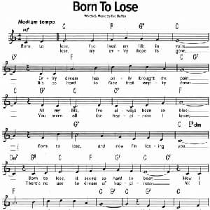 蓝调音乐:Born To Lose_外国歌谱