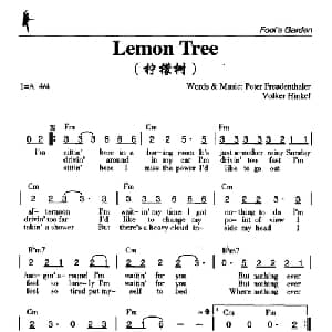 Lemon Tree_外国歌谱