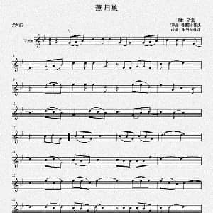 燕归巢_通俗唱法乐谱_词曲:许嵩 许嵩