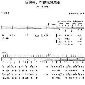 我很丑 可是我很温柔 架子鼓 鼓谱 简谱 歌词 李格弟 齐秦