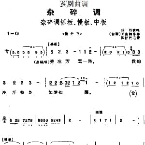 芗剧曲调 杂碎调摇板 慢板 中板 选自 惜分飞 张丹 陈松民记谱