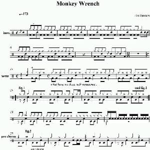 Foo Fighters Monkey wrench 爵士鼓谱