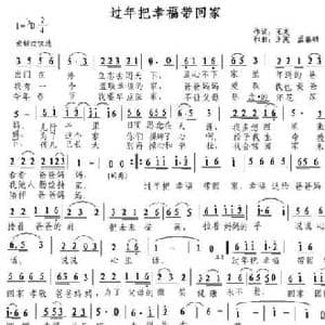 过年把幸福带回家_民歌简谱_词曲:王宪 王宪 孟春明