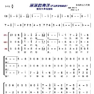 深深的海洋〔梦之旅合唱组合〕_合唱歌谱_词曲: 前南斯拉夫民歌