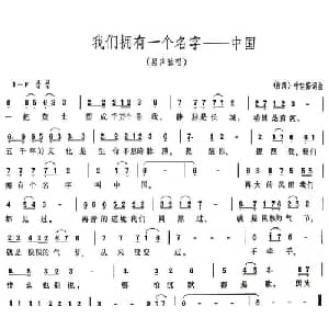 我们拥有一个名字 中国_通俗唱法乐谱_词曲:叶佳修 叶佳修