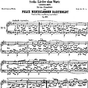 门德尔松无词歌Op.30 钢琴谱 门德尔松