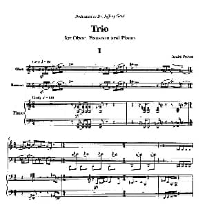 Trio 巴松 双簧管与钢琴三重奏总谱 安德列 普列文 Andre Previn