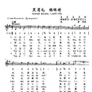 黑眉毛,褐眼睛_歌曲简谱