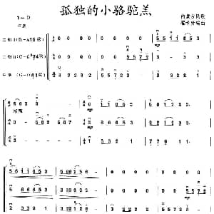 二胡谱 | 孤独的小骆驼羔 三重奏 瞿希贤