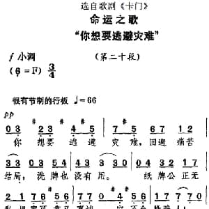 命运之歌 你想要逃避灾难 _外国歌谱