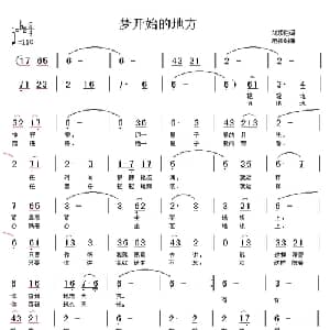 梦开始的地方_通俗唱法乐谱_词曲:刘顶柱 范援朝