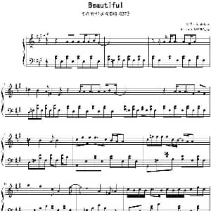 Beautiful 钢琴谱 EVANNA_yy制谱