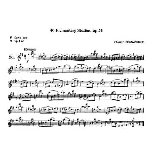 小提琴谱 | 40首小提琴初级技巧练习曲之36 弗朗茨 沃尔法特