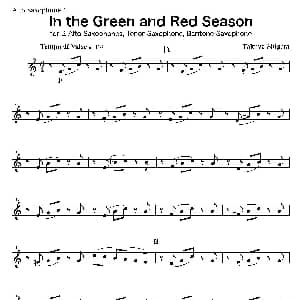 萨克斯谱 | In the Green and Red Season 第一中音萨克斯分谱