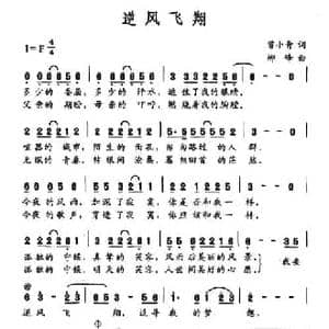 逆风飞翔_民歌简谱_词曲:曾小青 柳峰