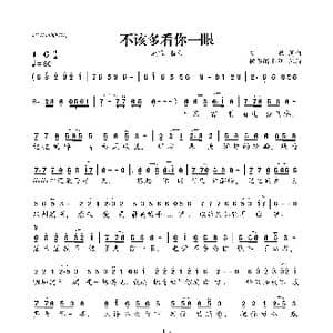不该多看你一眼_歌曲简谱