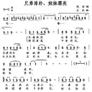 兄弟淳朴,姐妹漂亮_民歌简谱_词曲:陈哲 方兵