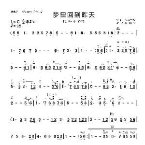 梦里回到昨天_歌曲简谱_词曲: {祁隆 潘信燃