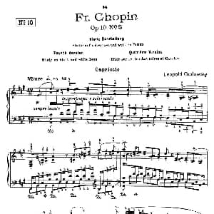 肖邦 练习曲 Fr.Chopin Op.10 No5 4 钢琴谱 Godowsky改编