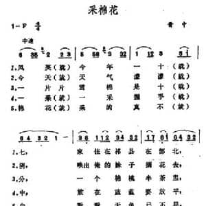 采棉花_民歌简谱