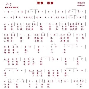 想家 回家_通俗唱法乐谱_词曲:冯增清 张继成