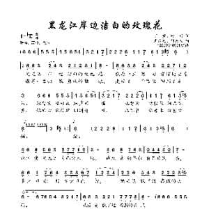 黑龙江岸边洁白的玫瑰花_歌曲简谱_词曲:丁毅 田川 王云之 刘易民