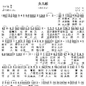 女儿歌_歌曲简谱_词曲:陈凯歌 赵季平