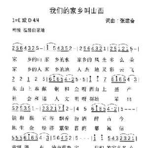 我们的家乡叫山西_民歌简谱_词曲:张建奋 张建奋