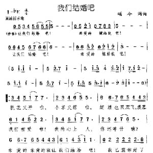 我们结婚吧_通俗唱法乐谱_词曲:颂今 颂今