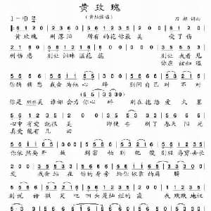 黄玫瑰_通俗唱法乐谱_词曲:刀郎 刀郎