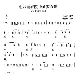 扬剧 想从前在院中披罗衣锦 玉堂春 选段 王万青