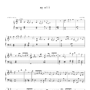 my will 钢琴谱 光亮倾城