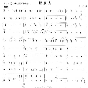 笛子谱 | 原乡人 汤尼