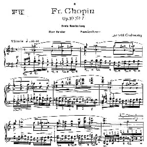 肖邦 练习曲 Fr.Chopin Op.10 No7 1 钢琴谱 Godowsky改编