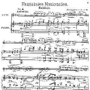 长笛曲谱 | Fantaisies nationales. Suedois. Op.59 No.4 长笛 钢琴伴奏 丹麦 安德森