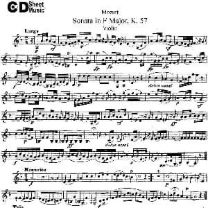 小提琴谱 | Violin Sonata in F Major K.357