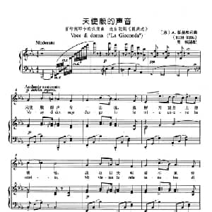 天使般的声音 意大利 _外国歌谱_词曲: 意 A.彭基埃利