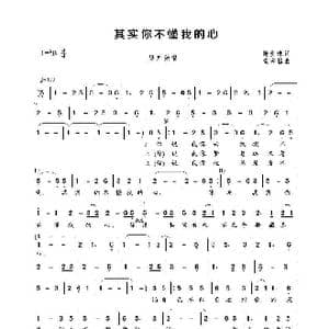 其实你不懂我的心_歌谱投稿_词曲:陈贵珠 童安格