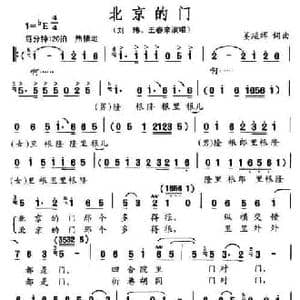 北京的门_民歌简谱_词曲:姜延辉 姜延辉