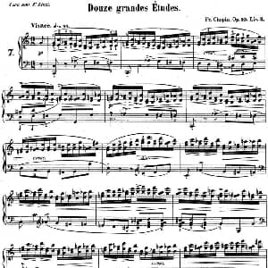 肖邦练习曲7 Op.10 No.7 C大调 C major 钢琴谱 肖邦