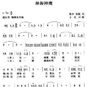 林海神鹰_民歌简谱_词曲:张强 张林 王光兴