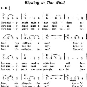 Blowing In The Wind 美国 _外国歌谱