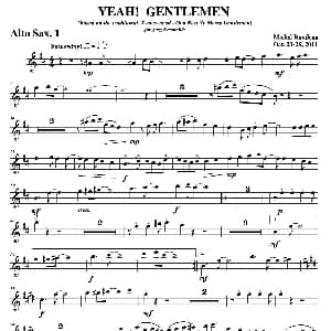 萨克斯谱 | YEAH! GENTLEMEN 第一中音萨克斯分谱