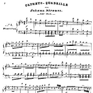 康康舞曲 钢琴谱 约翰 施特劳斯