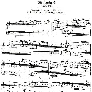 Sinfonia 4 BWV 790 钢琴谱